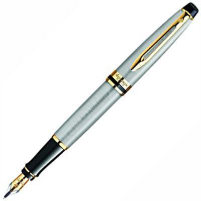 Waterman Expert Fountain Pen Stainless Steel Gold Trim AP013564P - SuperOffice