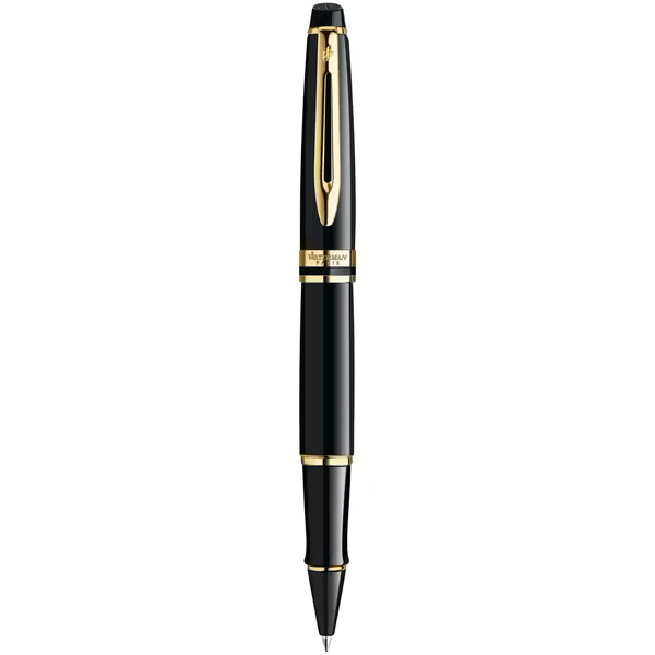 Waterman Expert Rollerball Pen Laquer Black Gold Trim Gift Box S0951680 - SuperOffice