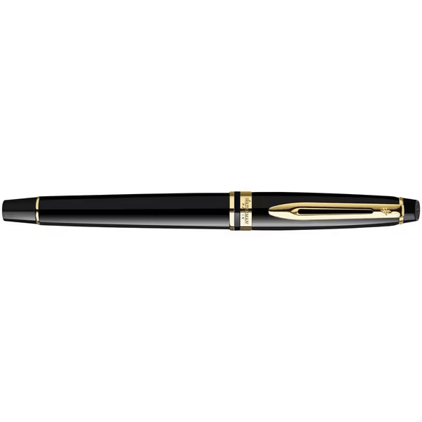 Waterman Expert Rollerball Pen Laquer Black Gold Trim Gift Box S0951680 - SuperOffice