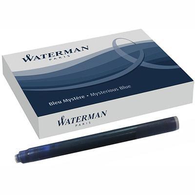 Waterman Fountain Pen Ink Cartridge Mysterious Blue Black Pack 8 S0110910 - SuperOffice