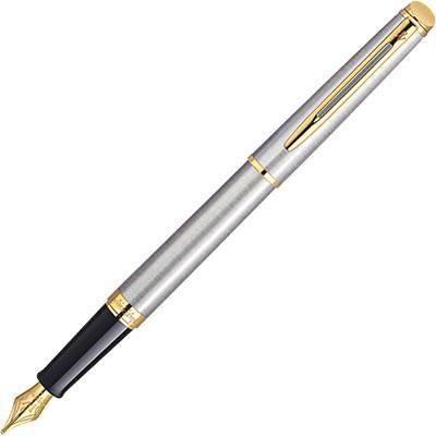 Waterman Hemisphere Fountain Pen Medium Nib Stainless Steel Gold Trim S20102001 - SuperOffice
