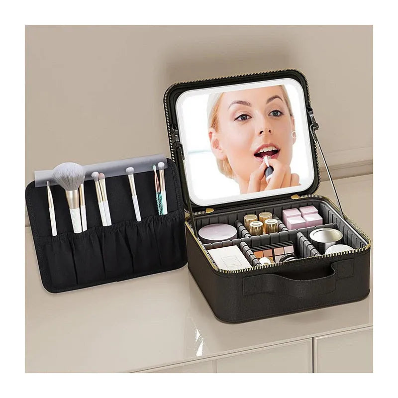Wellcare Cosmetic Make Up Bag Case with Mirror LED Lights Portable WCSM398 - SuperOffice