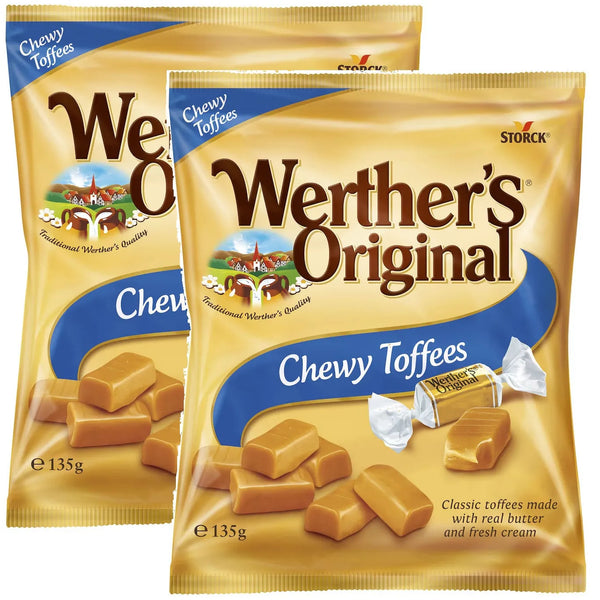 Werther's Original Carmel Chewy Toffees Individually Wrapped 135g Pack 2 362473 - SuperOffice