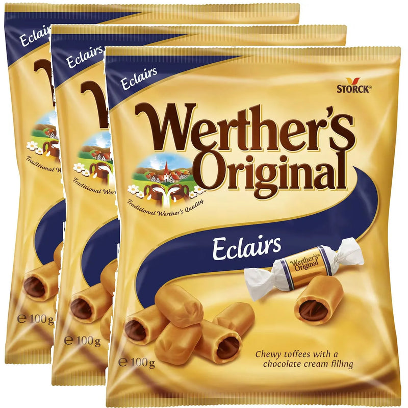 Werther's Original Original Eclairs Lozenge Individually Wrapped 100g Pack 3 40712 - SuperOffice