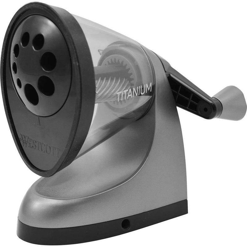 Westcott iPoint Titanium Classact Manual Rotary Pencil Sharpener Various Holes Sizes 15088 - SuperOffice