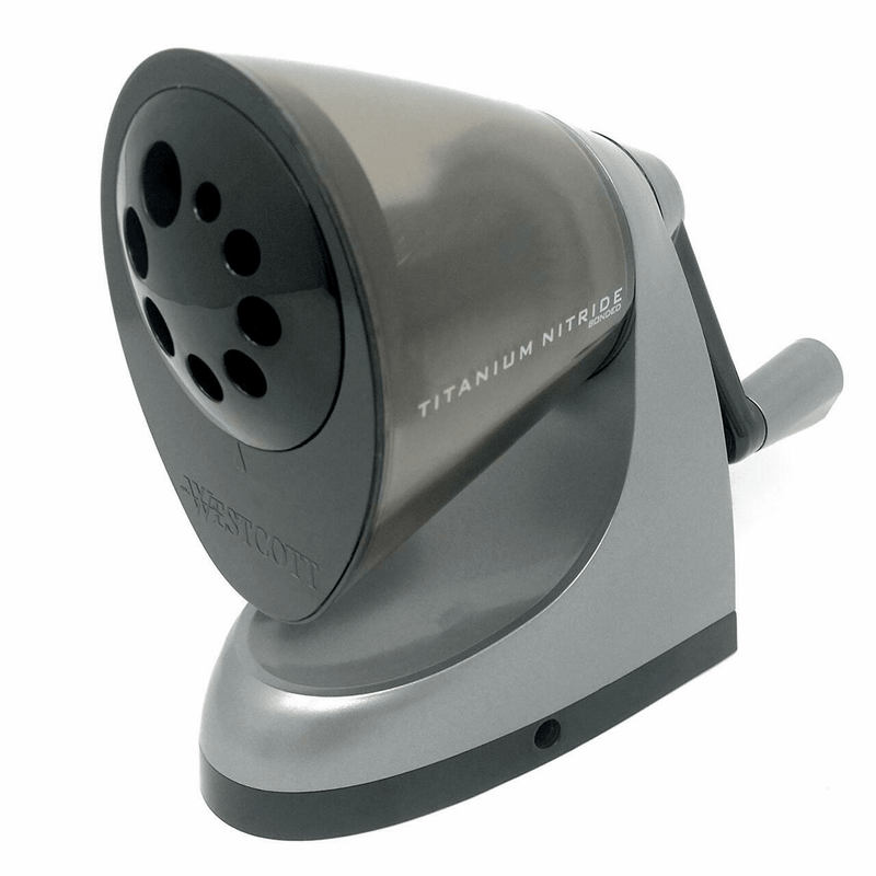 Westcott iPoint Titanium Classact Manual Rotary Pencil Sharpener Various Holes Sizes 15088 - SuperOffice