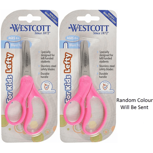 Westcott Kids Scissors Blunt Tip Left Hand Stainless Steel Blade 5 Inch 13594 (2 Pack) - SuperOffice