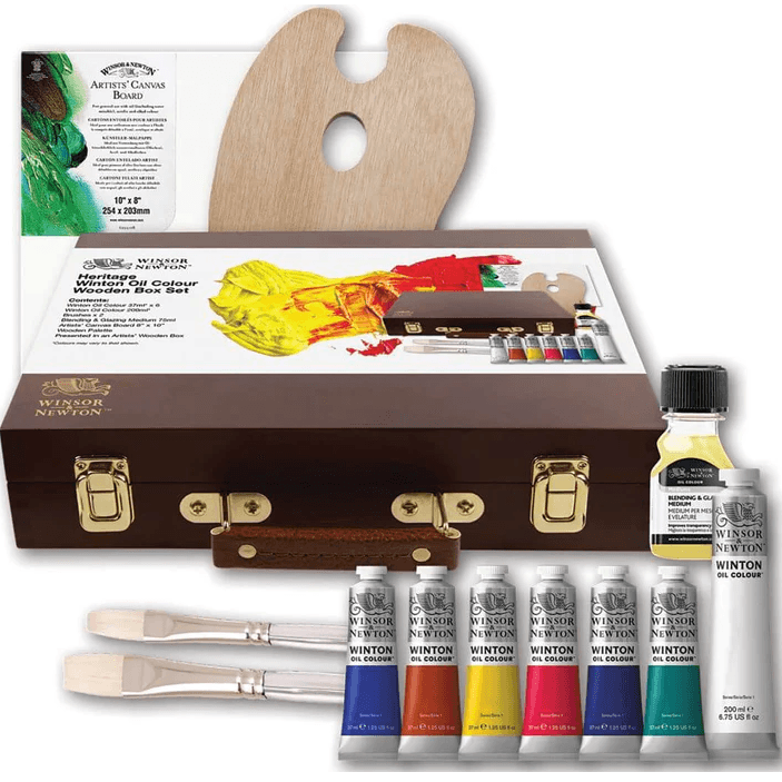 Winsor & Newton Oil Colour Paint Heritage Wooden Box Gift Sets 0083300 - SuperOffice