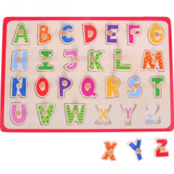 Wooden Peg Board Alphabet A-Z Puzzle BLA027 - SuperOffice