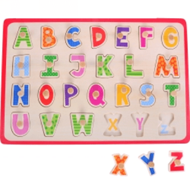 Wooden Peg Board Alphabet A-Z Puzzle BLA027 - SuperOffice