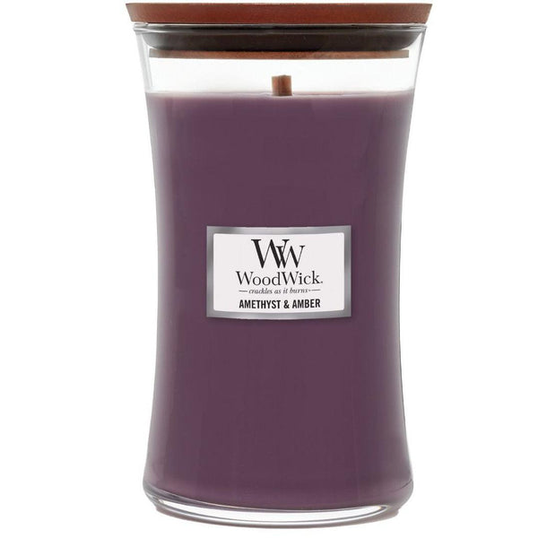 WoodWick Amethyst & Amber Large Candle Crackles As It Burns 610G Hourglass 1632291 - SuperOffice