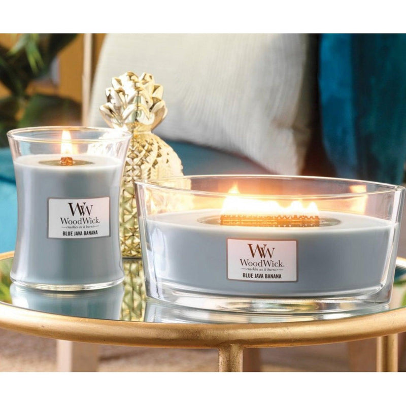 Woodwick Blue Java Banana Candle Crackles As It Burns Ellipse Hearthwick 1647907 - SuperOffice