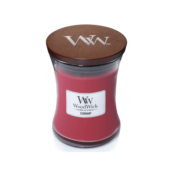 Woodwick Currant Medium Candle Crackles As It Burns 275G Hourglass 92117 - SuperOffice