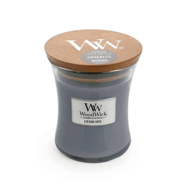 Woodwick Evening Onyx Medium Candle Crackles As It Burns 275G Hourglass 92050 - SuperOffice