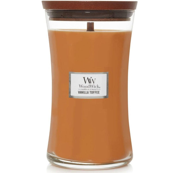 WoodWick Golden Vanilla Toffee Large Candle Crackles As It Burns 610G Hourglass 1666275 - SuperOffice