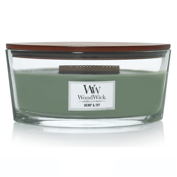 Woodwick Hemp & Ivy Candle Crackles As It Burns Ellipse Hearthwick 1647910 - SuperOffice