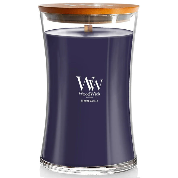 WoodWick Hinoki Dahlia Large Candle Crackles As It Burns 610G Hourglass WW1743611 - SuperOffice