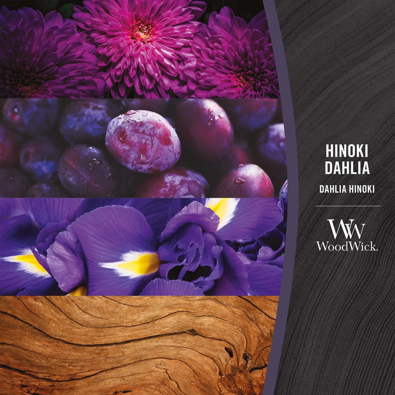 WoodWick Hinoki Dahlia Large Candle Crackles As It Burns 610G Hourglass WW1743611 - SuperOffice