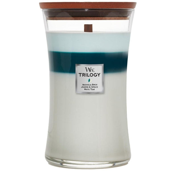 WoodWick Icy Woodland Trilogy Large Candle Crackles As It Burns 610G Hourglass 1720898 - SuperOffice