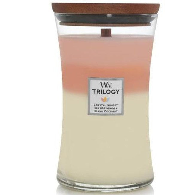 WoodWick Island Getaway Trilogy Large Candle Crackles As It Burns 610G Hourglass 93967 - SuperOffice