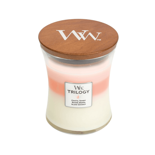 Woodwick Island Getaway Trilogy Medium Candle Crackles As It Burns 275G Hourglass 92967 - SuperOffice