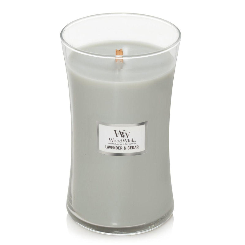 WoodWick Lavender & Cedar Large Candle Crackles As It Burns 610G Hourglass 1666272 - SuperOffice