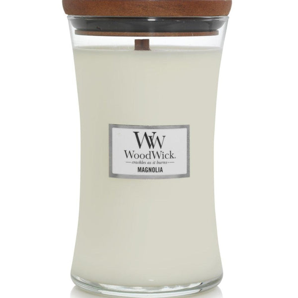 Woodwick Magnolia Blossoms Large Candle Crackles As It Burns 610G Hourglass 93190 - SuperOffice