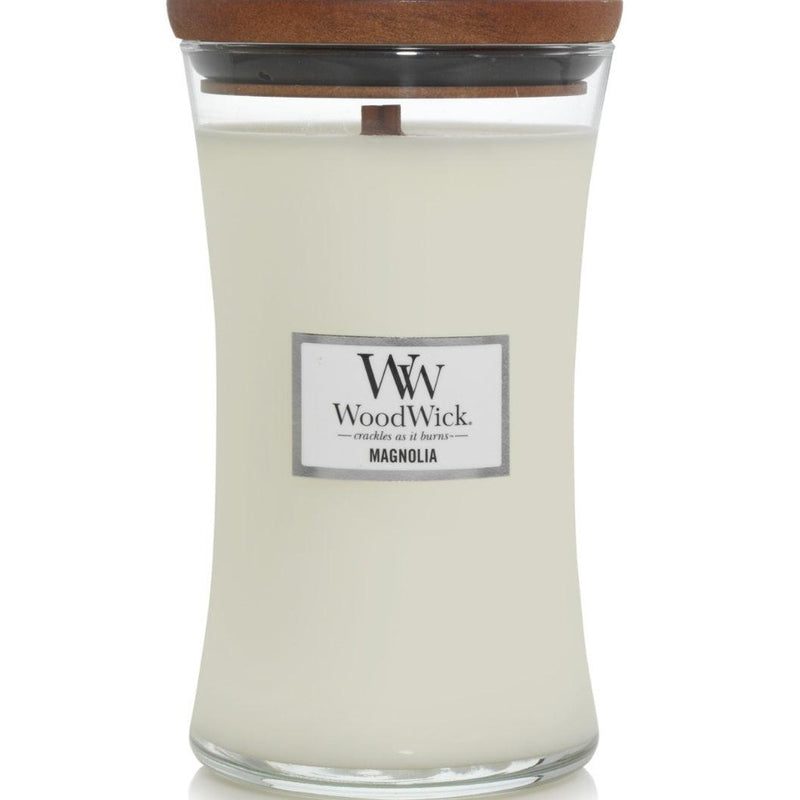 Woodwick Magnolia Blossoms Large Candle Crackles As It Burns 610G Hourglass 93190 - SuperOffice