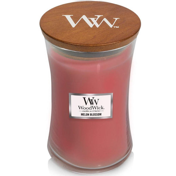 WoodWick Melon Blossom Large Candle Crackles As It Burns 610G Hourglass 1681480 - SuperOffice