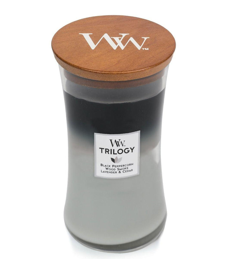 WoodWick Mountain Air Trilogy Large Candle Crackles As It Burns 610G Hourglass 1668450 - SuperOffice