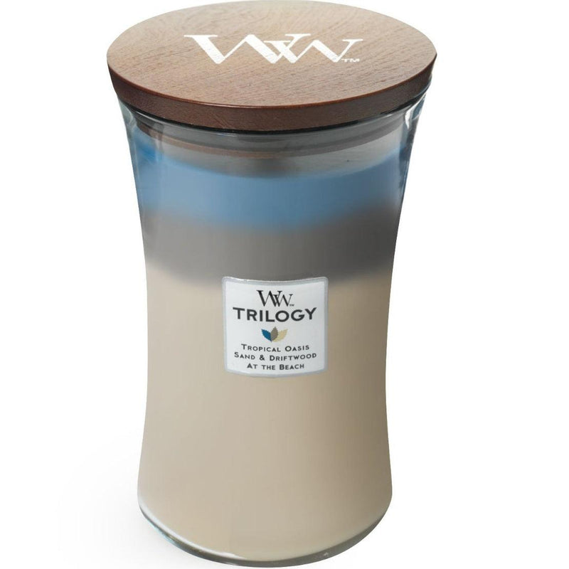 Woodwick Nautical Escape Trilogy Large Candle Crackles As It Burns 610G Hourglass 93957 - SuperOffice