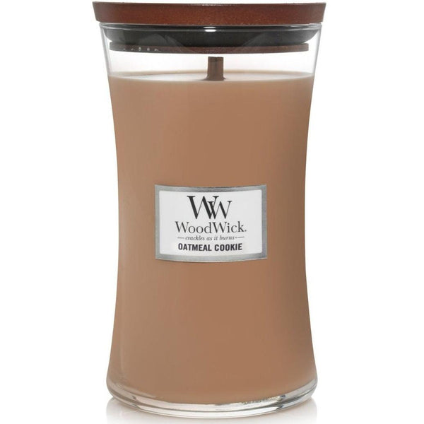 WoodWick Oatmeal Cookie Large Candle Crackles As It Burns 610G Hourglass 93053 - SuperOffice