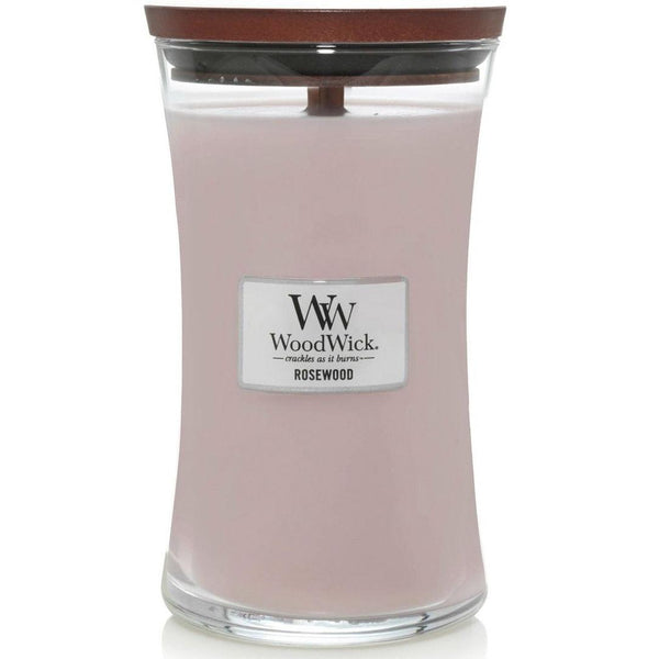 WoodWick Rosewood Large Candle Crackles As It Burns 610G Hourglass 93025 - SuperOffice