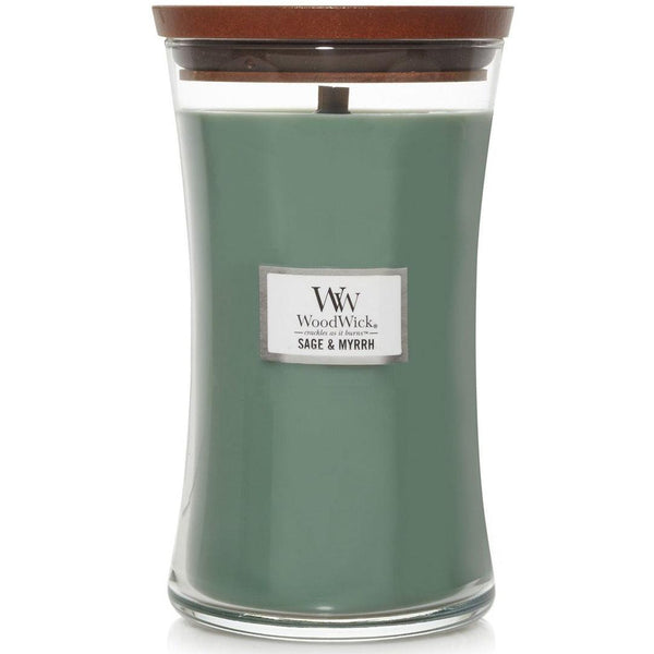 WoodWick Sage & Myrrh Large Candle Crackles As It Burns 610G Hourglass 1666274 - SuperOffice
