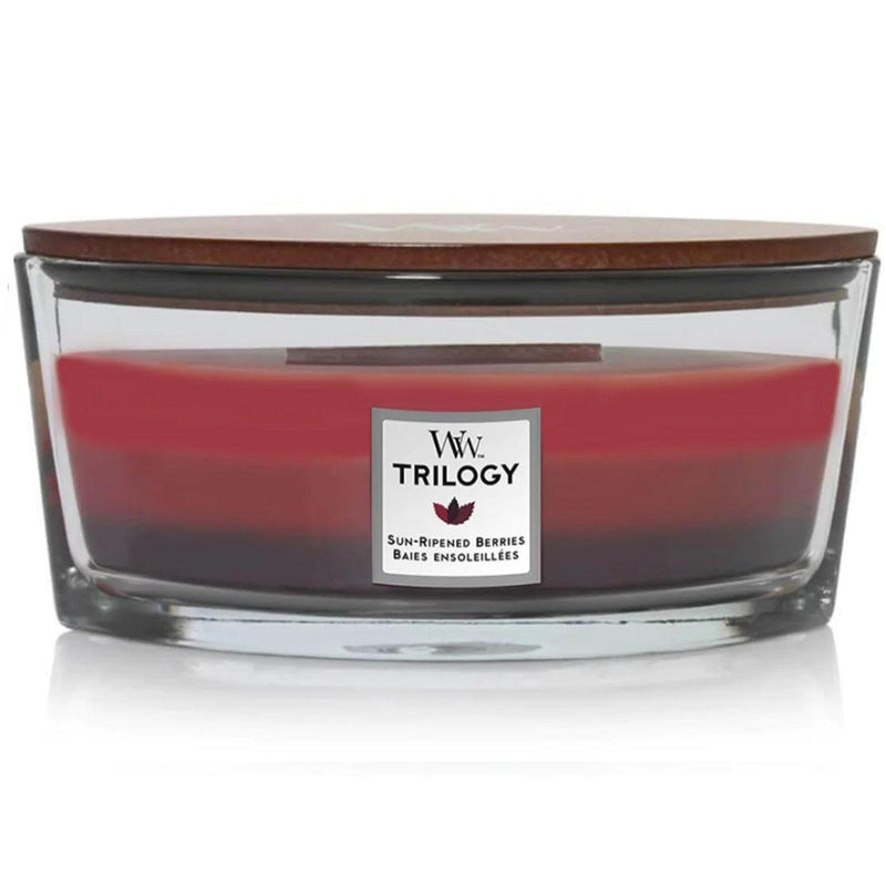 WoodWick Sun Ripened Berries Trilogy Candle Crackles As It Burns Ellipse Hearthwick 76972 - SuperOffice