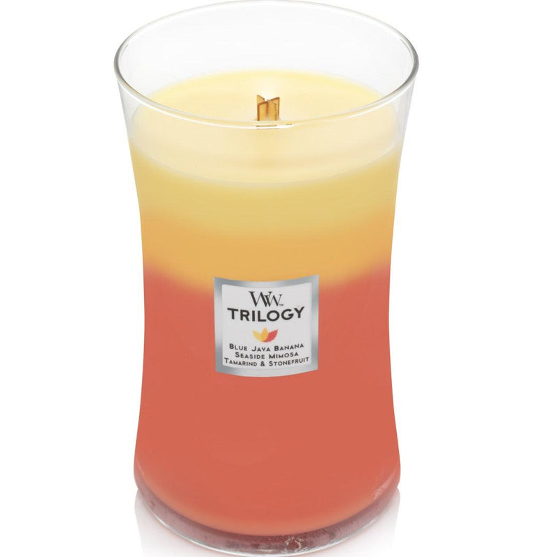 Woodwick Tropical Sunrise Trilogy Large Candle Crackles As It Burns 610G Hourglass 1647930 - SuperOffice