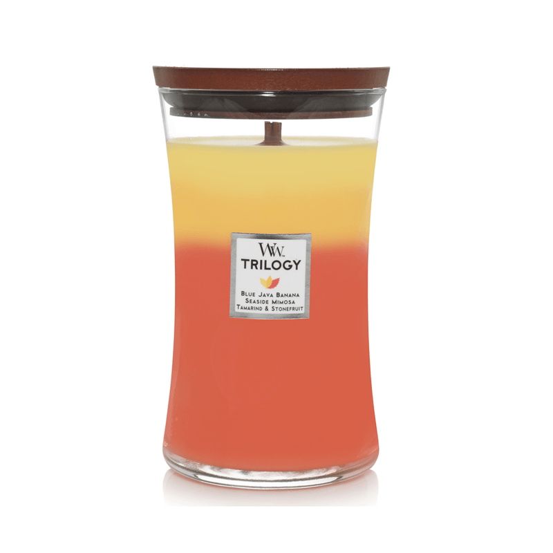 Woodwick Tropical Sunrise Trilogy Large Candle Crackles As It Burns 610G Hourglass 1647930 - SuperOffice