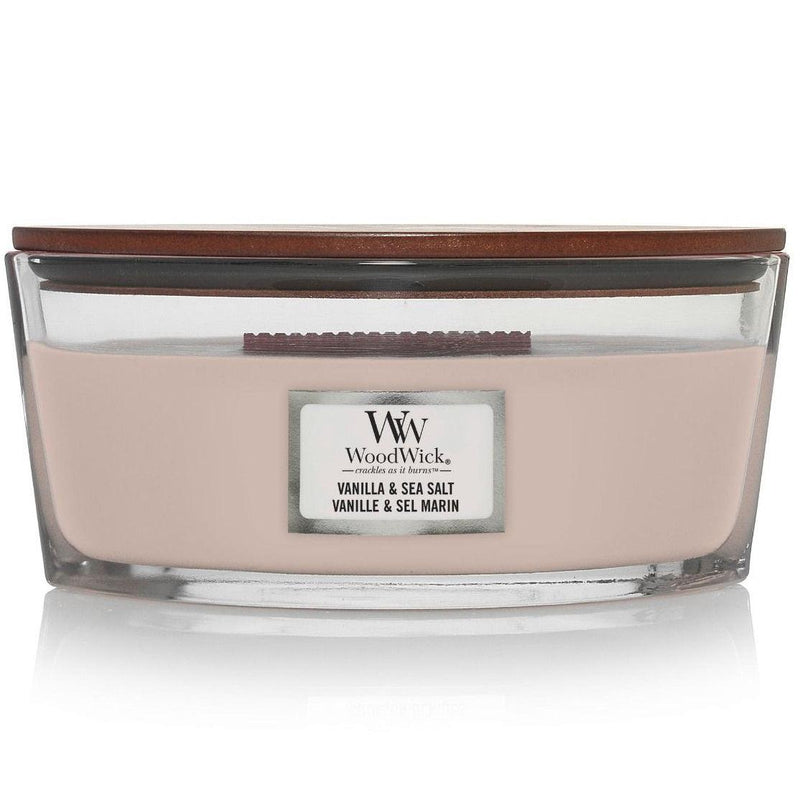 WoodWick Vanilla & Sea Salt Candle Crackles As It Burns Ellipse Hearthwick 76191 - SuperOffice
