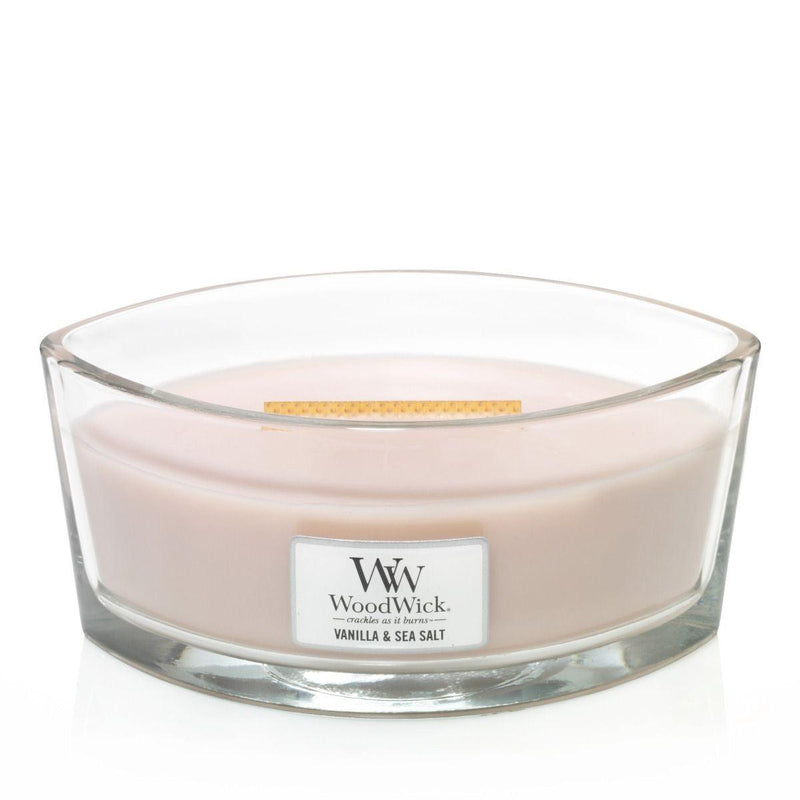 WoodWick Vanilla & Sea Salt Candle Crackles As It Burns Ellipse Hearthwick 76191 - SuperOffice