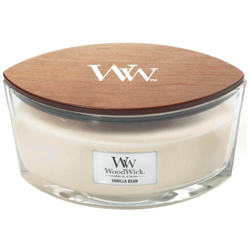 Woodwick Vanilla Bean Candle Crackles As It Burns Ellipse Hearthwick 76112 - SuperOffice