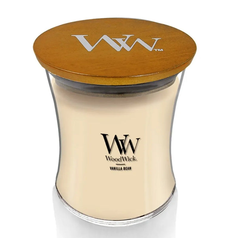 WoodWick Vanilla Bean Medium Candle Crackles As It Burns 275G Hourglass WW92112 - SuperOffice