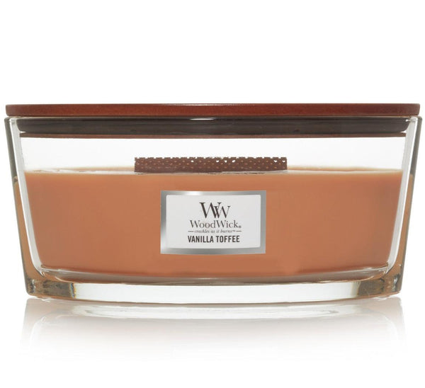 WoodWick Vanilla Toffee Candle Crackles As It Burns Ellipse Hearthwick 1666263 - SuperOffice