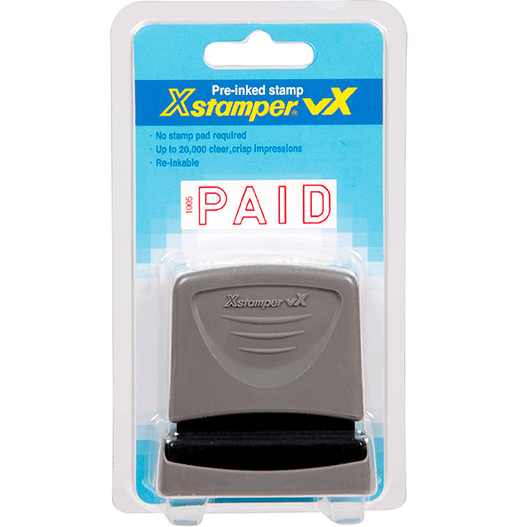 Xstamper 1005 Message Stamp Paid Red Pre-Inked Ready To use 57100562 - SuperOffice