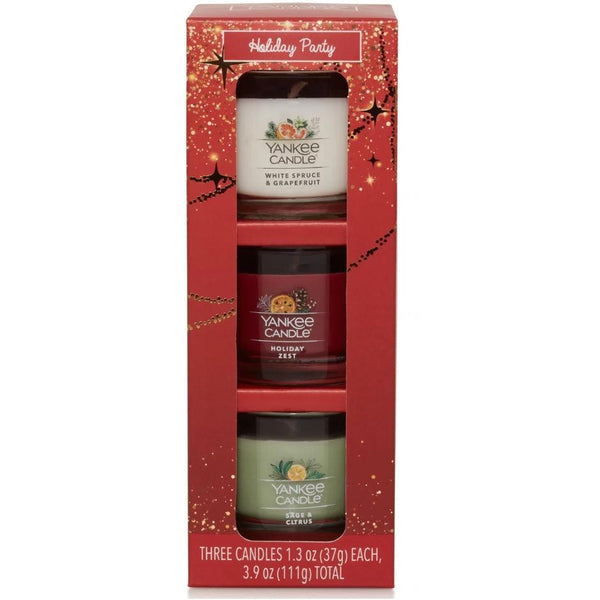 Yankee Candle Mini Set of 3 Holiday Party Christmas Candles Gift 1723854 - SuperOffice