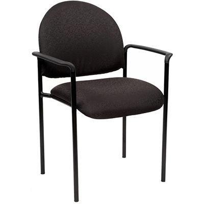 Ys Design Stacking Visitors Chair Medium Back With Arms Black YS11ABK - SuperOffice