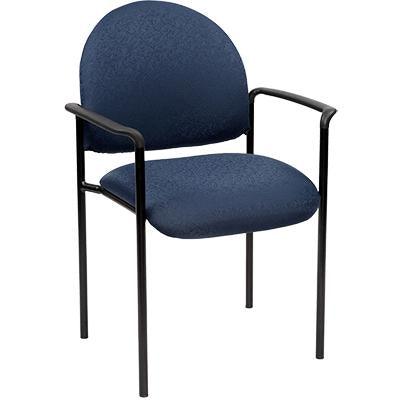 Ys Design Stacking Visitors Chair Medium Back With Arms Blue YS11ABE - SuperOffice