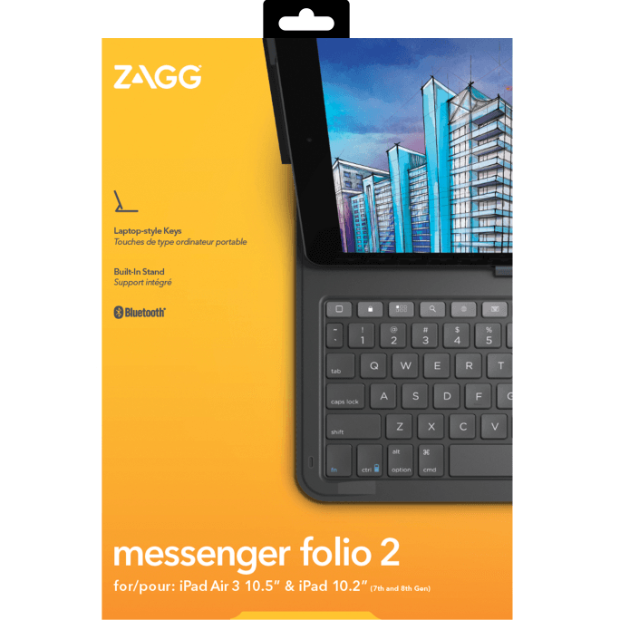 Zagg Messenger Keyboard Case Folio iPad Air 10.5" 3rd & 10.2" Generation 103007169 - SuperOffice