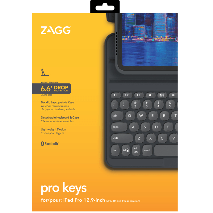 Zagg Pro Keys Keyboard Detachable Case Folio iPad Pro 12.9" 5th/4th/3rd Generation 103407963 - SuperOffice