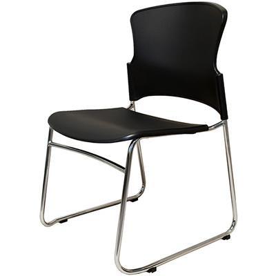 Zing Link Chair With Chrome Sled Base Poly Seat And Black Back ZINGBP - SuperOffice
