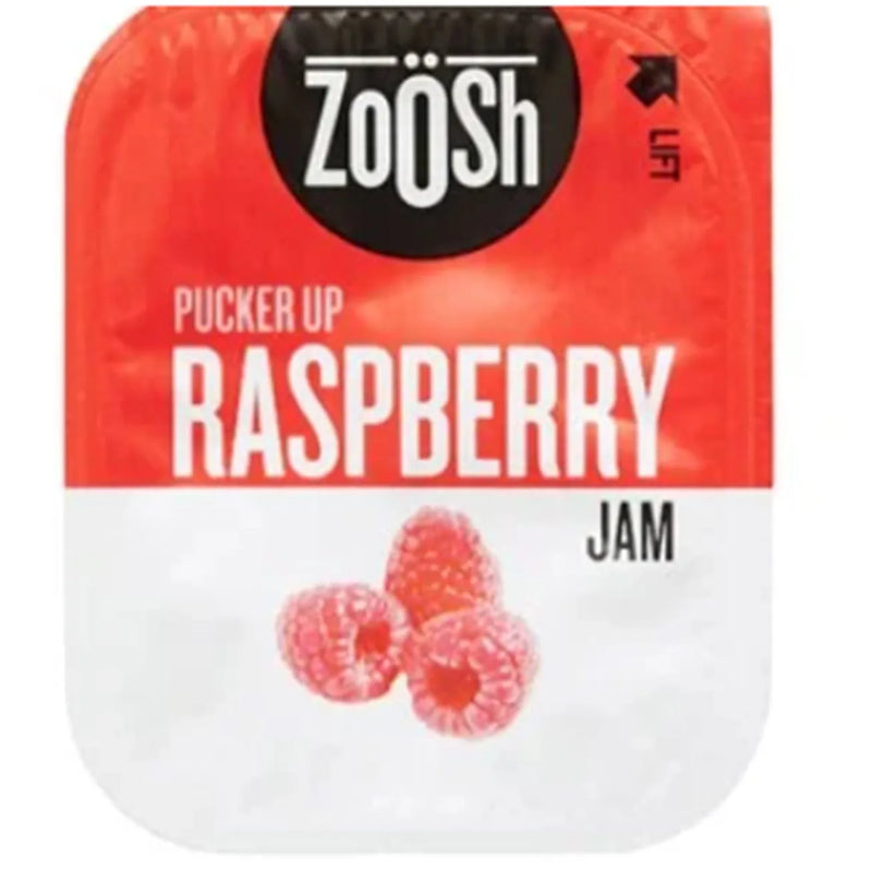Zoosh Raspberry Individual Portions 13.6g 50 Pack Carton Bulk 410637 - SuperOffice